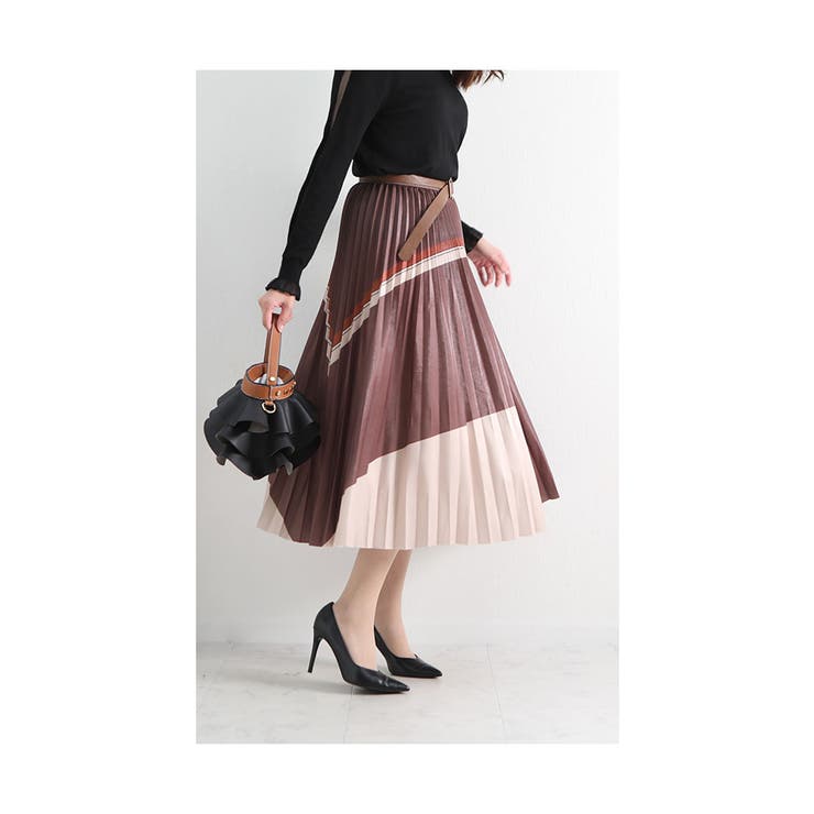 綺麗なaラインシルエットの艶めくプリーツスカート レディース ファッション 品番 Slmw Sawa A La Mode サワアラモード のレディースファッション通販 Shoplist ショップリスト