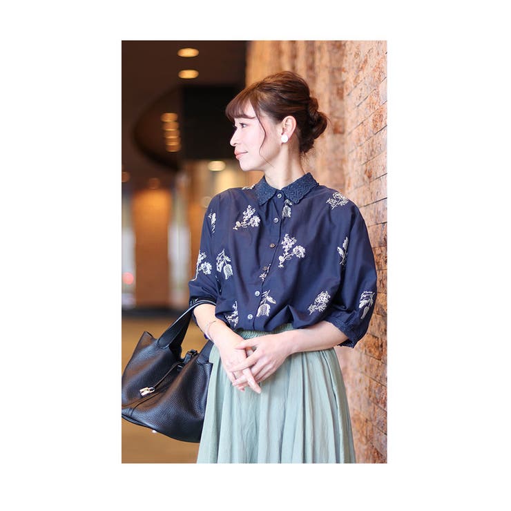 レディース 大人 上品 花刺繍レースが可愛らしいふんわり