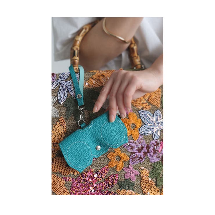 グリーン | 持ち運び便利なストラップ付きメガネケース レディース ファッション | Sawa a la mode