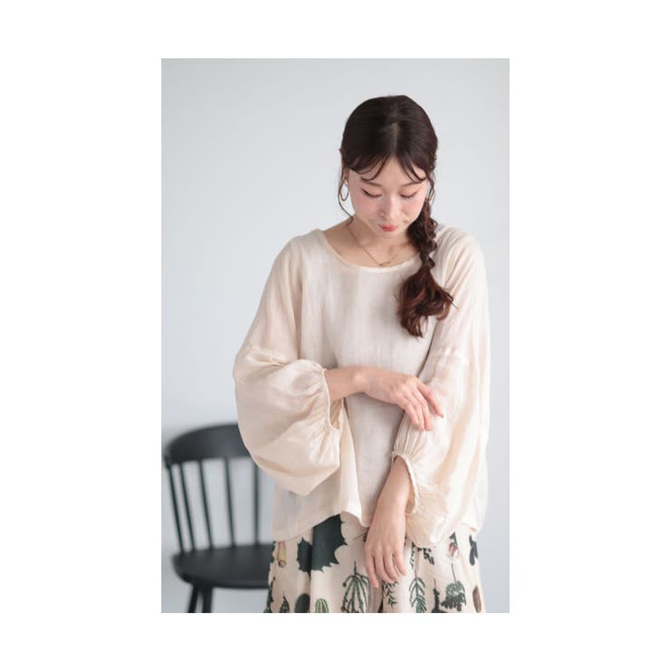 ふんわり袖のBROWNブラウス DLARGE.JPG