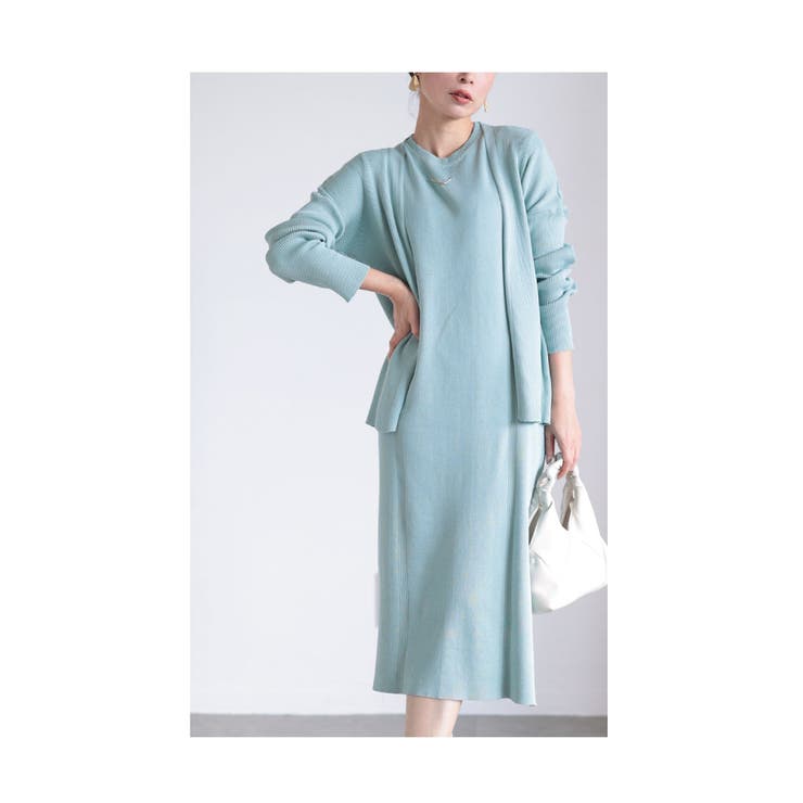 ブルー | 着まわし出来るカーデ＆ワンピース2点セット レディース ファッション | Sawa a la mode