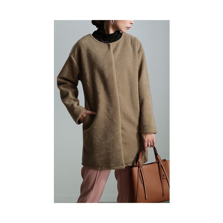 モカ | ほっこり素材で冬を彩るふんわりジャケット レディース ファッション | Sawa a la mode