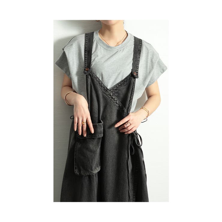 杢グレー | 小粋なアクセントが光るタックスリーブカットソー レディース ファッション | Sawa a la mode