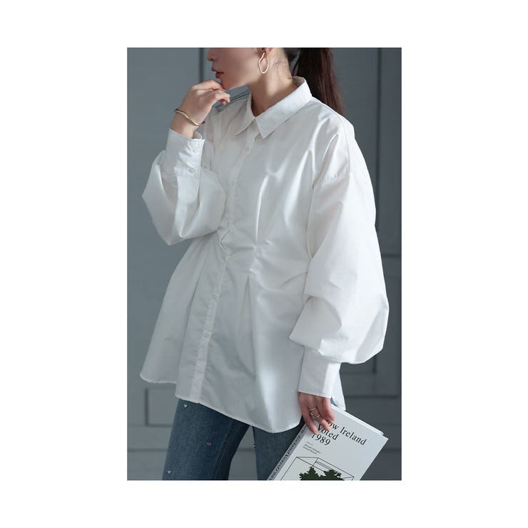 オフホワイト | 華やか大人レディなボリューム袖タックブラウス レディース ファッション | Sawa a la mode