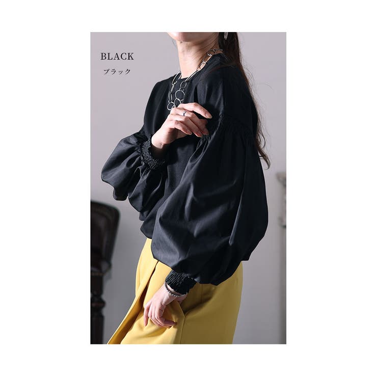 重ね着革命」袖パフトップス レディース ブラウス[品番