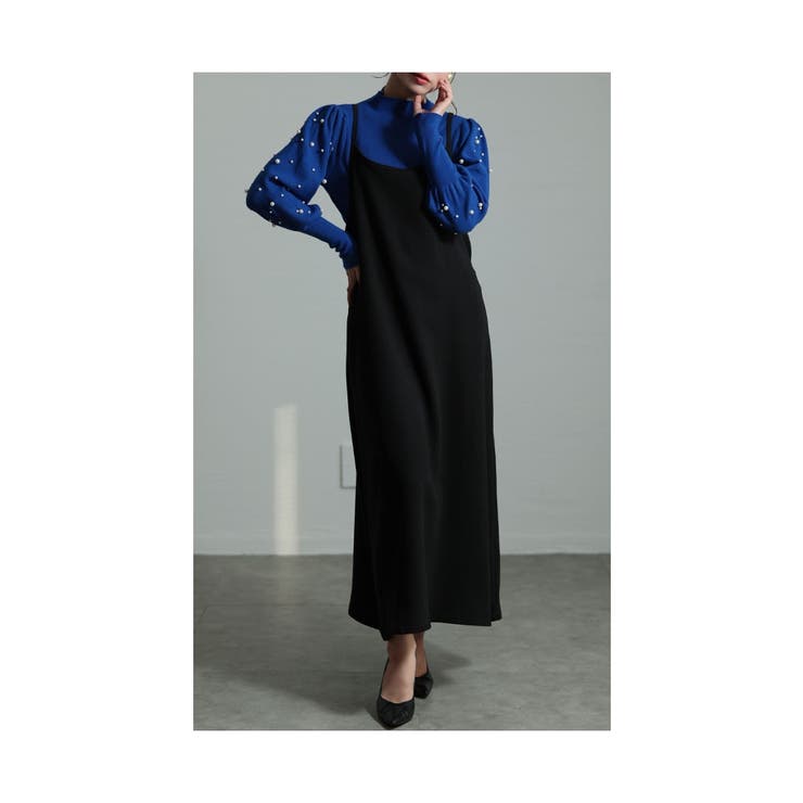 ブラック | 定番的着こなしやすさキャミソールワンピース レディース ファッション | Sawa a la mode