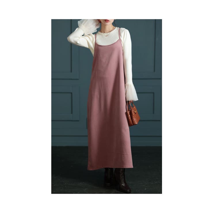 ピンク | 定番的着こなしやすさキャミソールワンピース レディース ファッション | Sawa a la mode
