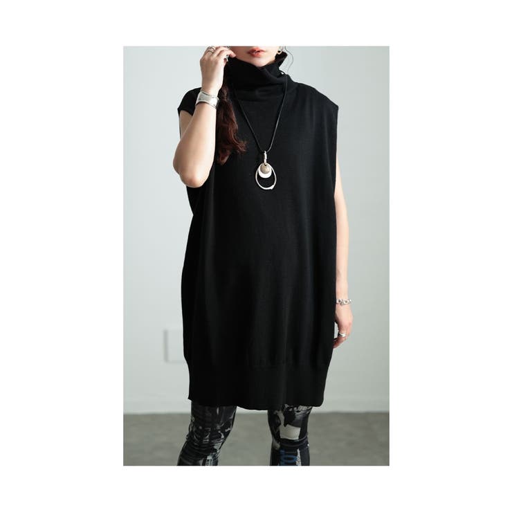 ブラック | きちんと感と暖かさを叶えるタートルニットチュニック レディース ファッション | Sawa a la mode