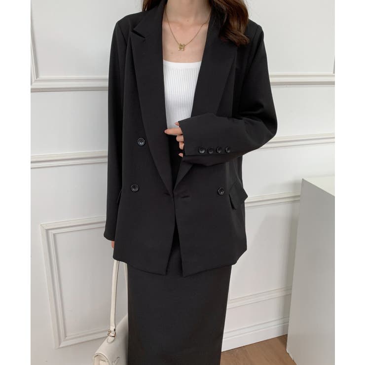 レトロ セットアップ スカート ジャケット 幾何学模様 ダブルボタン 古着 橙 dazzlin ジャケット テーラードジャケット 「セットアップ対応