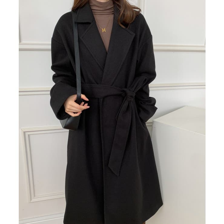 新品タグ付✨アドーア　フリンジジョーゼットコート　ロング　チェスターコート　黒 新品タグ付✨アドーア フリンジジョーゼットコート ロング チェスター