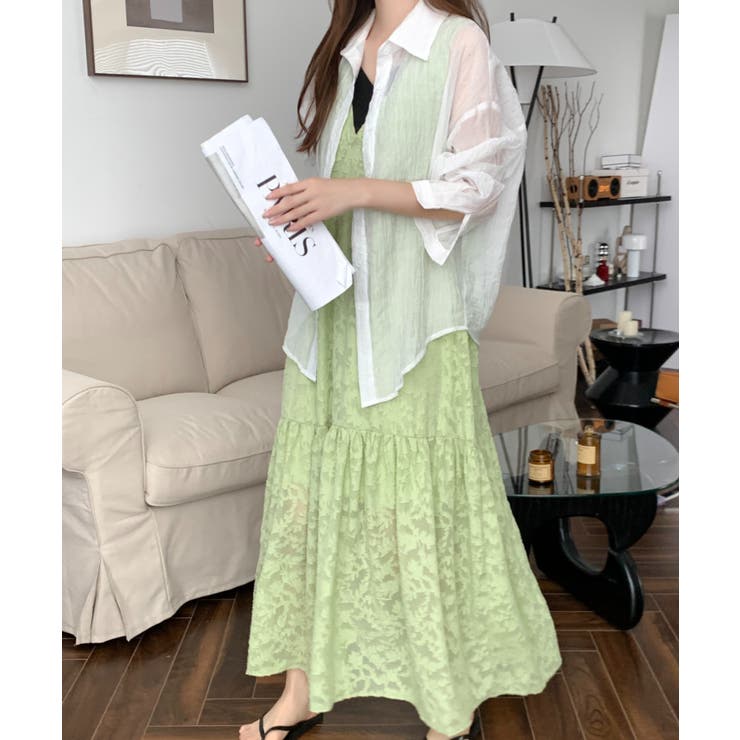 シアージャガードレースキャミソールワンピース[品番：ABIW0010386