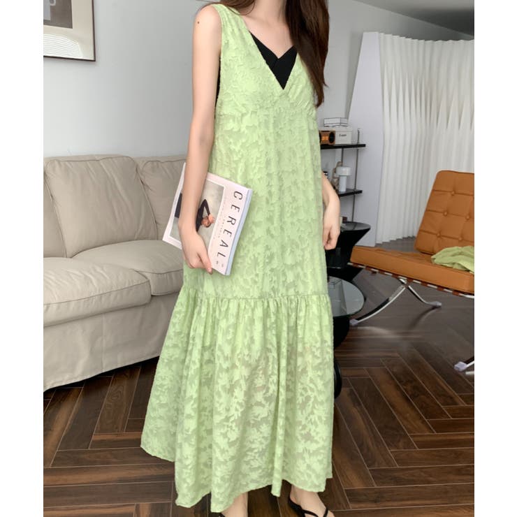 シアージャガードレースキャミソールワンピース[品番：ABIW0010386