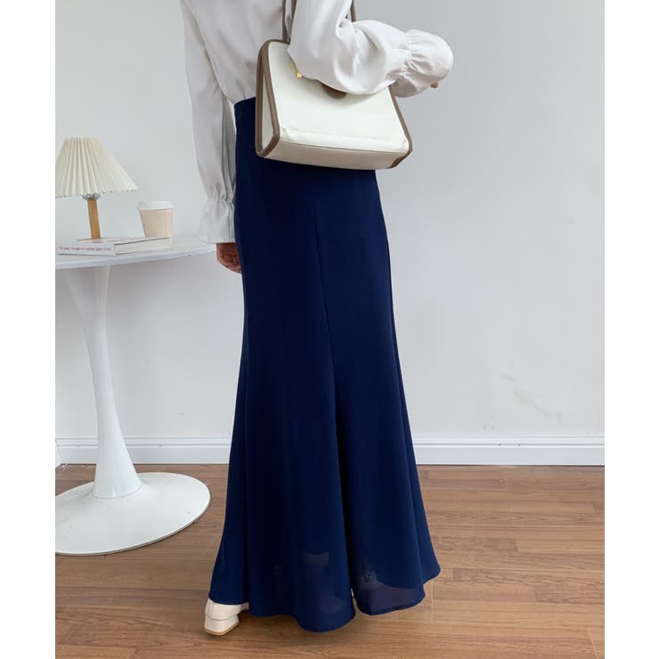 【美品/M】ヒールクリーク　ボア　セットアップ　トップス　スカート　ネイビー SLY | OPEN ZIP MERMAID CARGO スカート (スカート(ミディアム