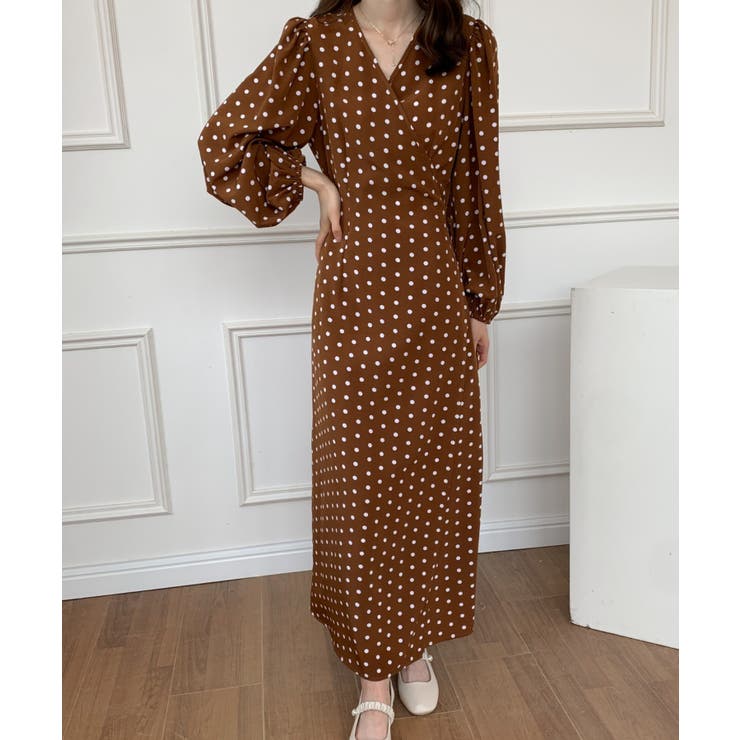 ハーリップトゥ　チェリー柄ワンピース　パフスリーブ　ロング　カシュクール　M 2025年最新】herlipto チェリーワンピの人気アイテム - メルカリ