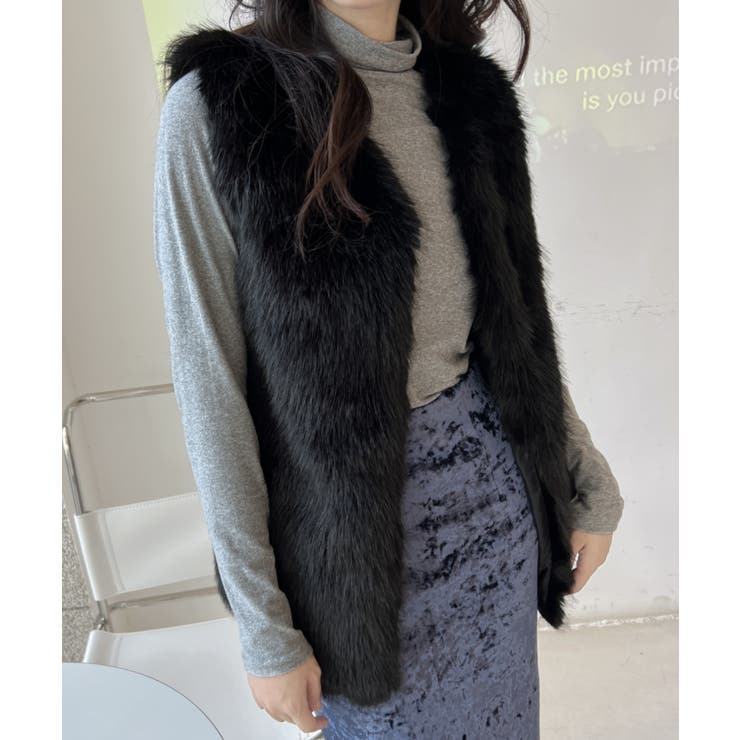 ボリュームフェイクファーベスト[品番：ABIW0010101]｜ABITOKYO