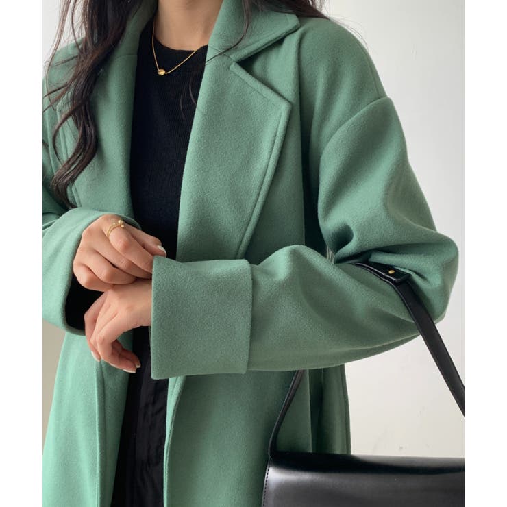 タグ付き/23区/ロングチェスターコート/50/GREEN タグ付き/23区/ロングチェスターコート/50/GREEN