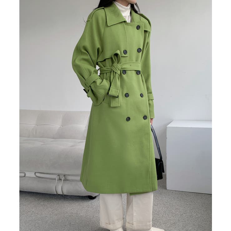 ダブルボタン ロングコート 3色展開 3色展開】「Meridian」ダブルボタン ロングチェスターコート