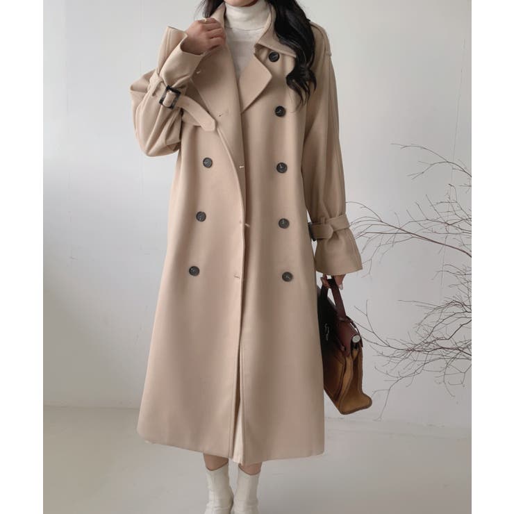 ダブルボタン ロングコート 3色展開 3色展開】「Meridian」ダブルボタン ロングチェスターコート