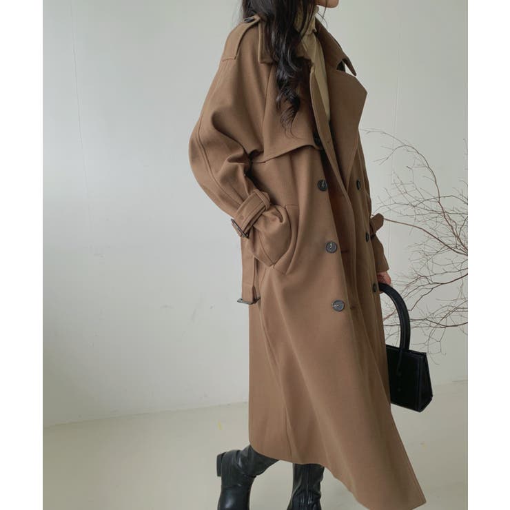 ダブルボタンロングチェスターコート[品番：ABIW0010193