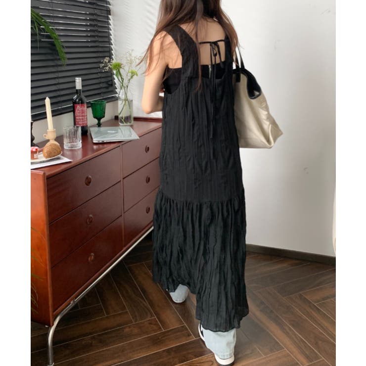 ワッシャーシフォンキャミソールワンピース[品番：ABIW0010035