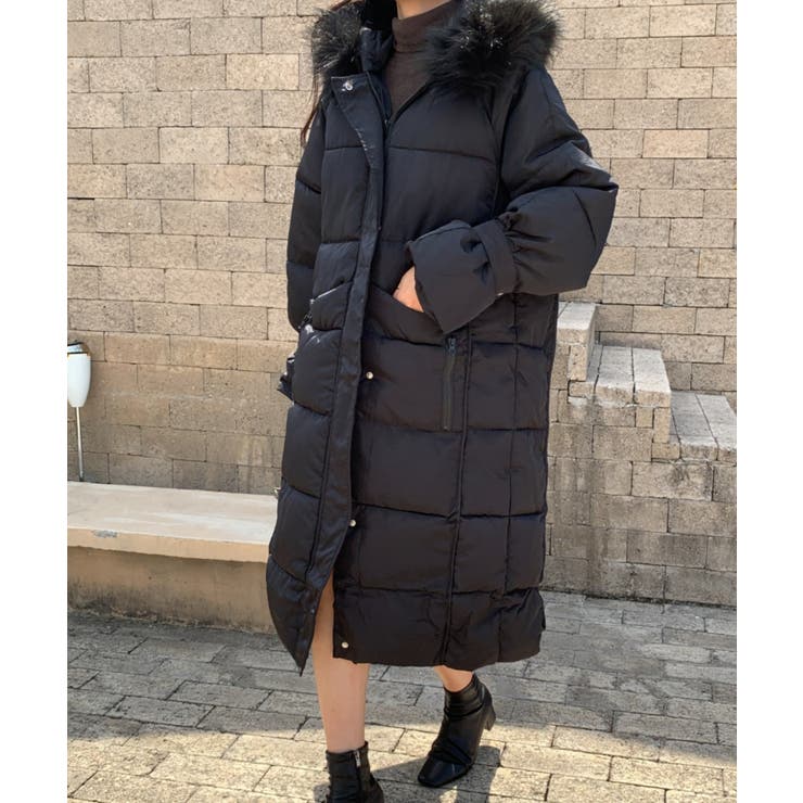 ABITOKYO ダウンフード付きロングコート ABITOKYO（アビトーキョー）の「フード付きフェイクダウンロング