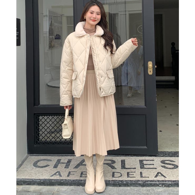 エコファー衿キルティングブルゾン[品番：ABIW0010157]｜ABITOKYO