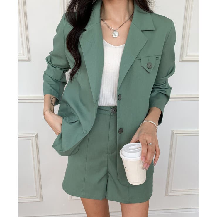 YLEVEリネンセットアップ　ジャケット　ショートパンツ YLEVE イレーヴ リネン ポプリン ジャケット “LINEN POPLIN JK