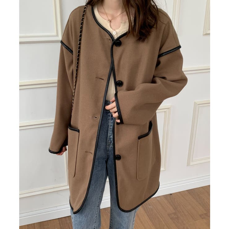 Pierrot｜メルトンノーカラーコート | Rakuten Fashion(楽天