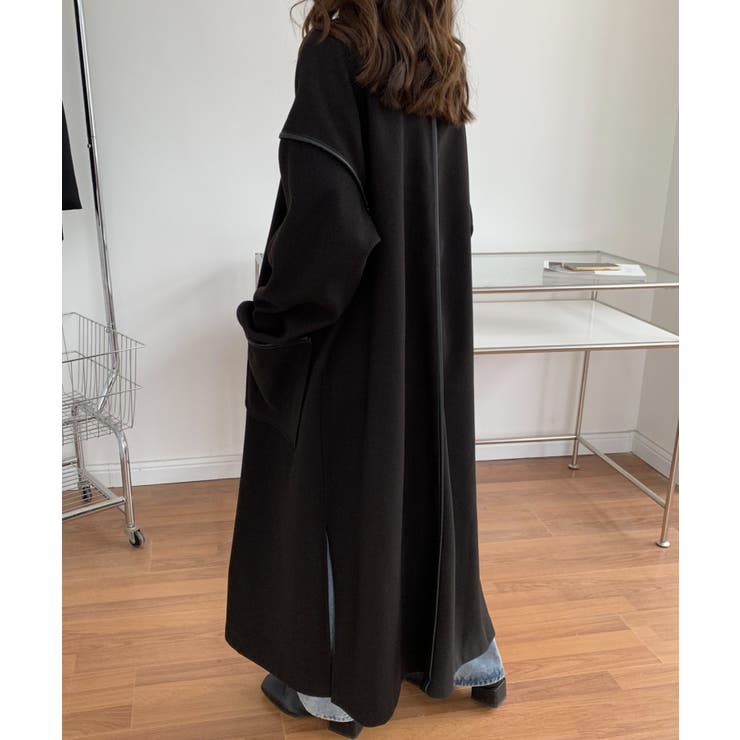 ノーカラーオーバーサイズパイピングコート | ABITOKYO  | 詳細画像10 