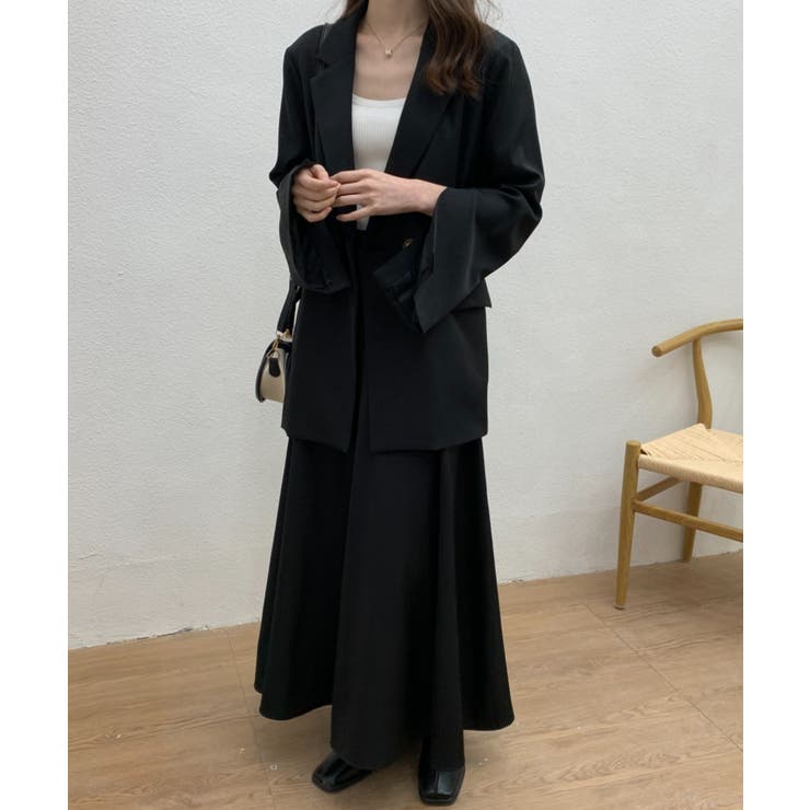セットアップ】袖スリットダブルテーラードジャケット＆フレア