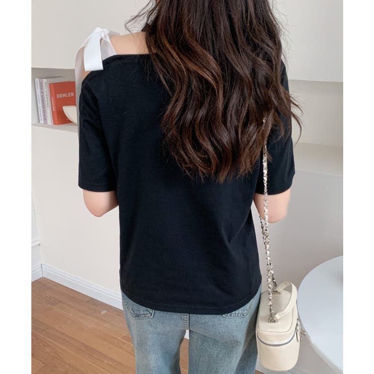 ワンショルダーリボンカットTシャツ[品番：ABIW0010900]｜ABITOKYO
