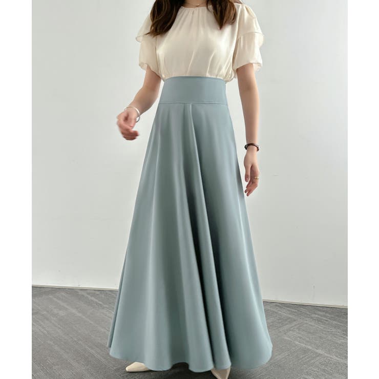 ebure ロング・マキシ丈スカート クリーム 0709125A0020 ebure｜エブールのロングスカート（スカート）通販｜ELLE SHOP
