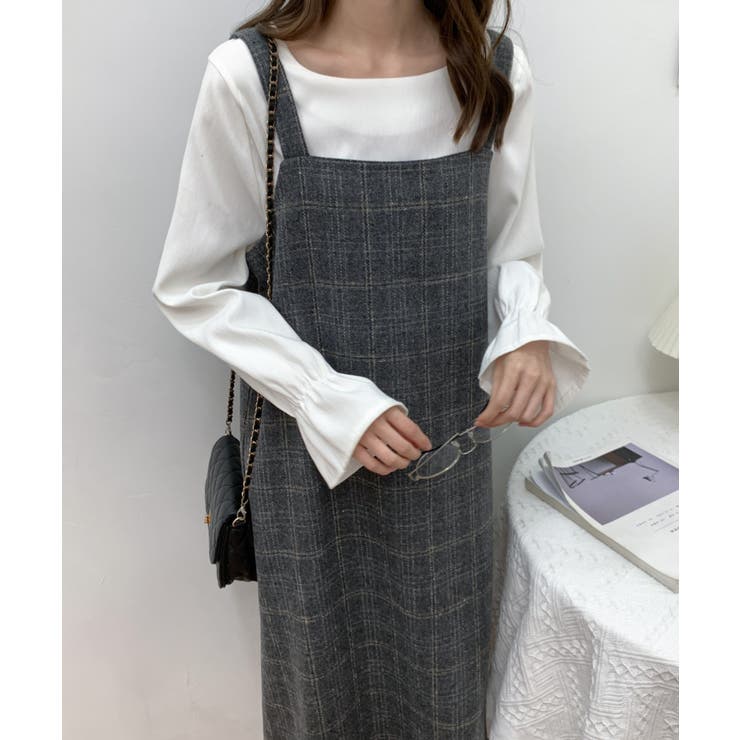 スクエアチェック柄ノースリーブワンピース[品番：ABIW0010213