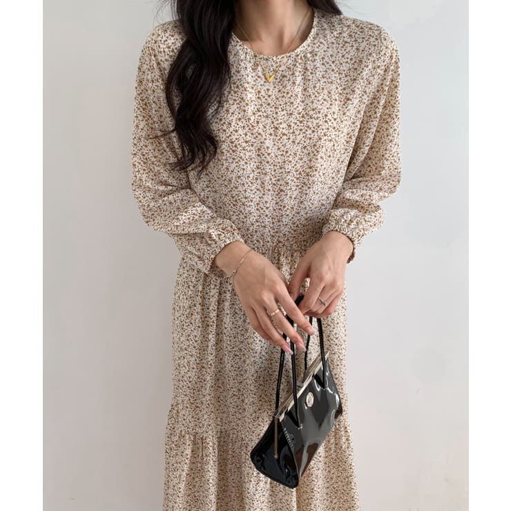 小花柄ティアードロングワンピース[品番：ABIW0010085]｜ABITOKYO