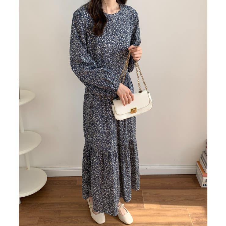 ボンポワン　ティアードワンピース　6A　小花柄 2_000000021218.jpg?1678925295