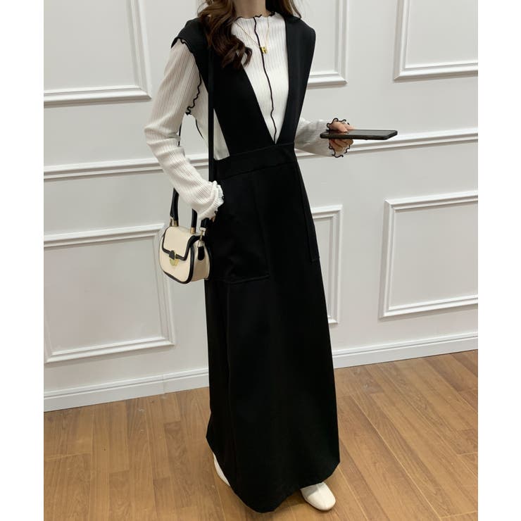 Vネックタイトジャンパースカート[品番：ABIW0010039]｜ABITOKYO