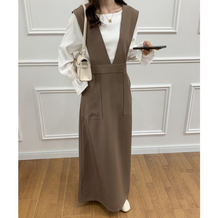 Vネックタイトジャンパースカート[品番：ABIW0010039]｜ABITOKYO