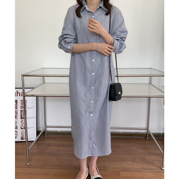 ストライプシャツワンピース[品番：ABIW0010498]｜ABITOKYO （アビ