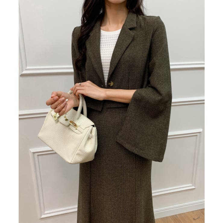 セットアップ キルティング ジャケット ミニスカート スリット ジルバイジルスチュアート JILL by JILLSTUART ロングカーデ