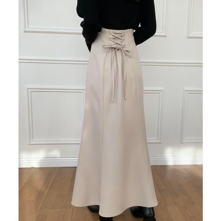 ROBE de FLEURS Glossy バックレースアップ マーメイド バックレースアップマーメイドロングスカート[品番：ABIW0010782