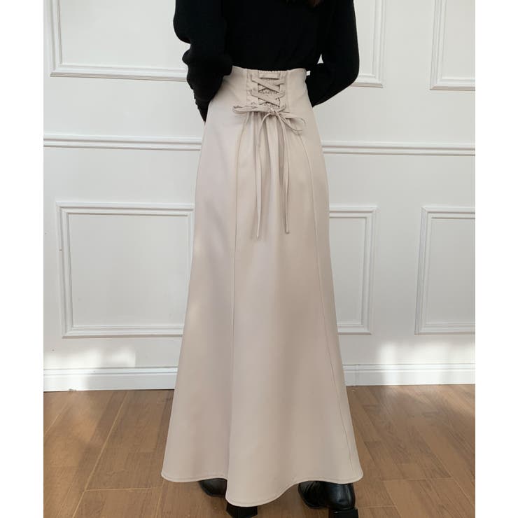 ROBE de FLEURS Glossy バックレースアップ マーメイド バックレースアップマーメイドロングスカート[品番：ABIW0010782