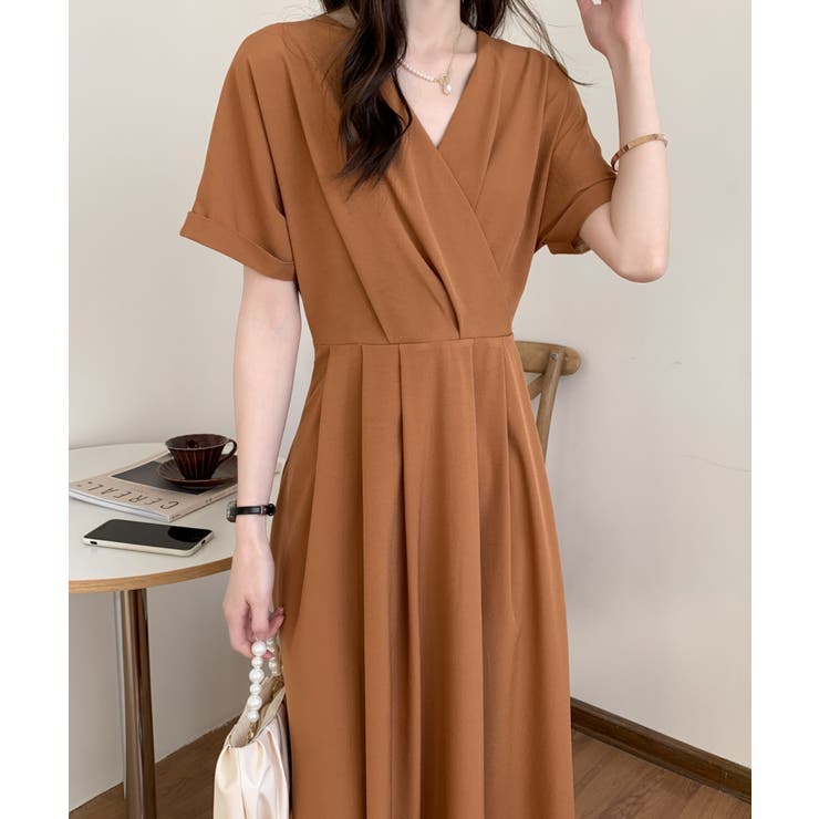 カシュクールAラインフレアワンピース[品番：ABIW0010820]｜ABITOKYO
