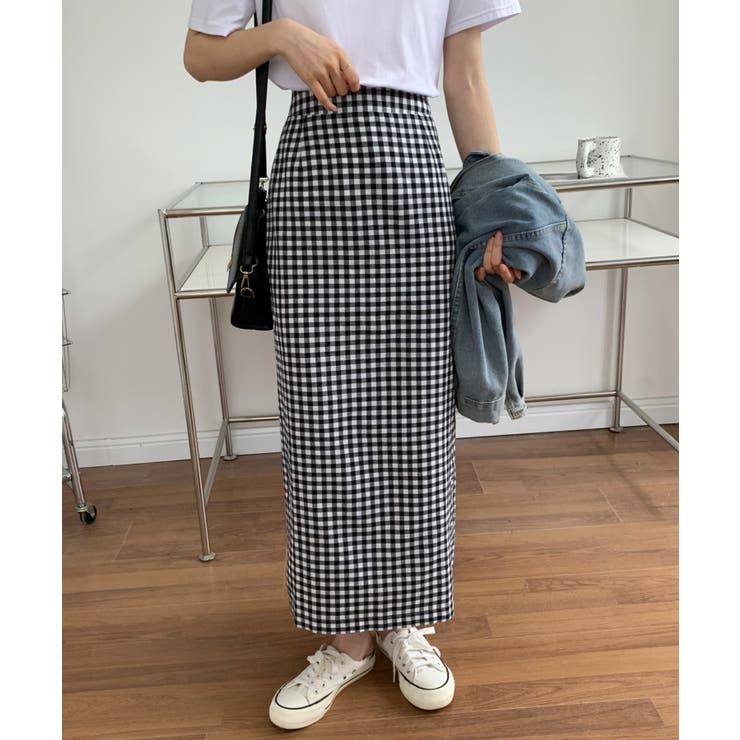 ESCADA チェック柄タイトスカート ゴールドボタン付き ina｜【40%OFF】脇ボタンチェックスカート タータンチェック