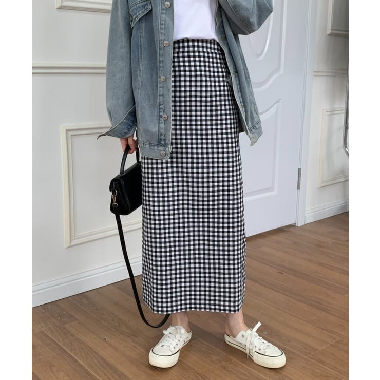CHICWISH★チェック柄スプリットタイトスカート☆ SALE】フロントファスナーチェック柄タイトスカート - 12Twelve