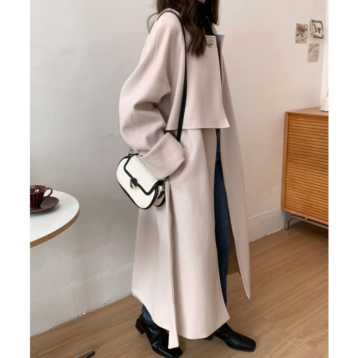 ノーカラーケープロングコート[品番：ABIW0010567]｜ABITOKYO （アビ