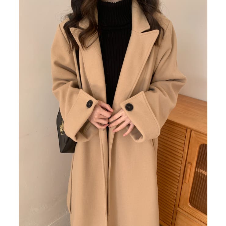 バックスリットオーバーサイズロングチェスターコート[品番