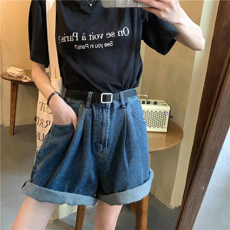 タック入り デニムショートパンツ[品番：ABIW0000210]｜Diosfront