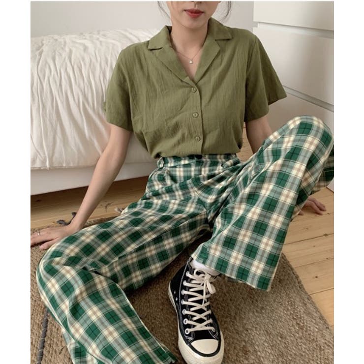 タック入り セミワイドチェックパンツ 品番 Abiw Abitokyo アビトーキョー のレディース ファッション通販 Shoplist ショップリスト