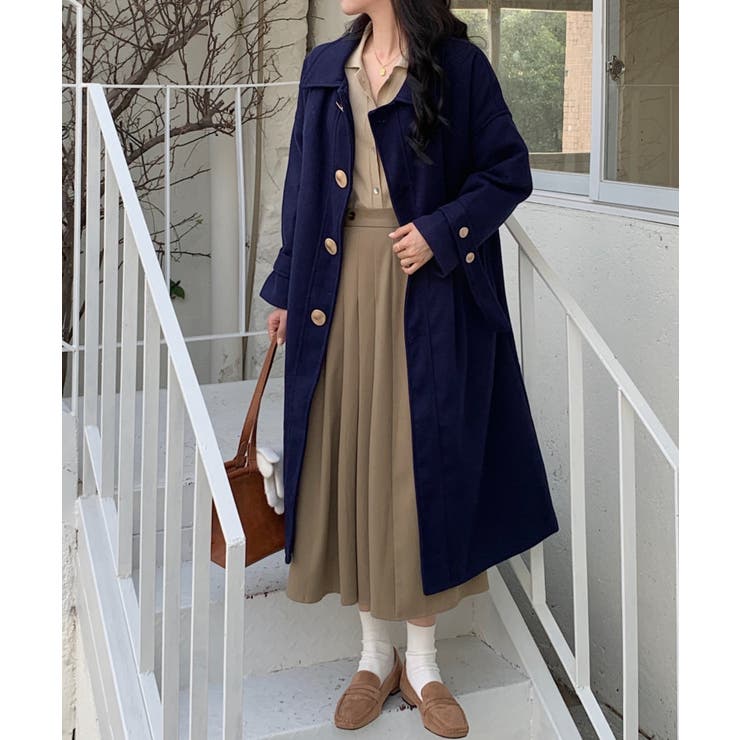 ABITOKYO アビトーキョーLネイビー・イエロー チェック柄 ロングコート 楽天市場】チェック柄 チェスターコート ロングコート