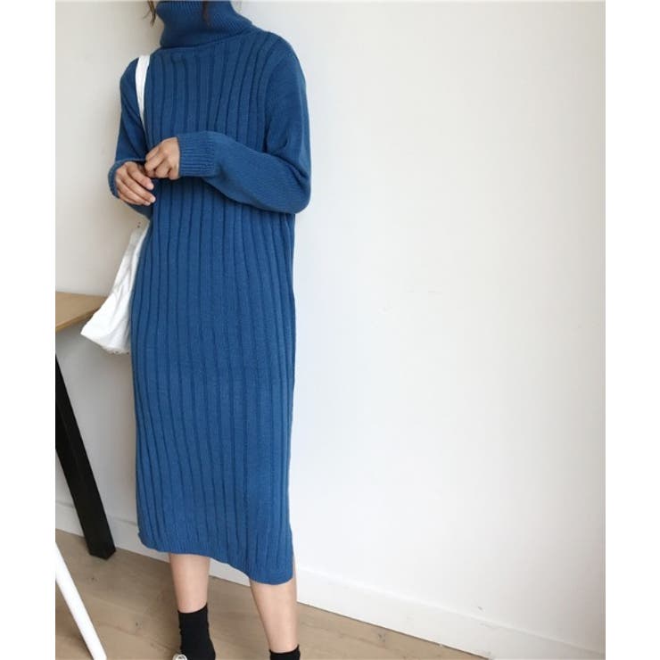 タートルネックリブニット ロングワンピース lgww-at3119.jpg